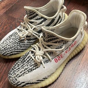 Adidas Yeezy Boost 350 V2 Zebra (cp9654) Black White Sz 8.5 used Good condition